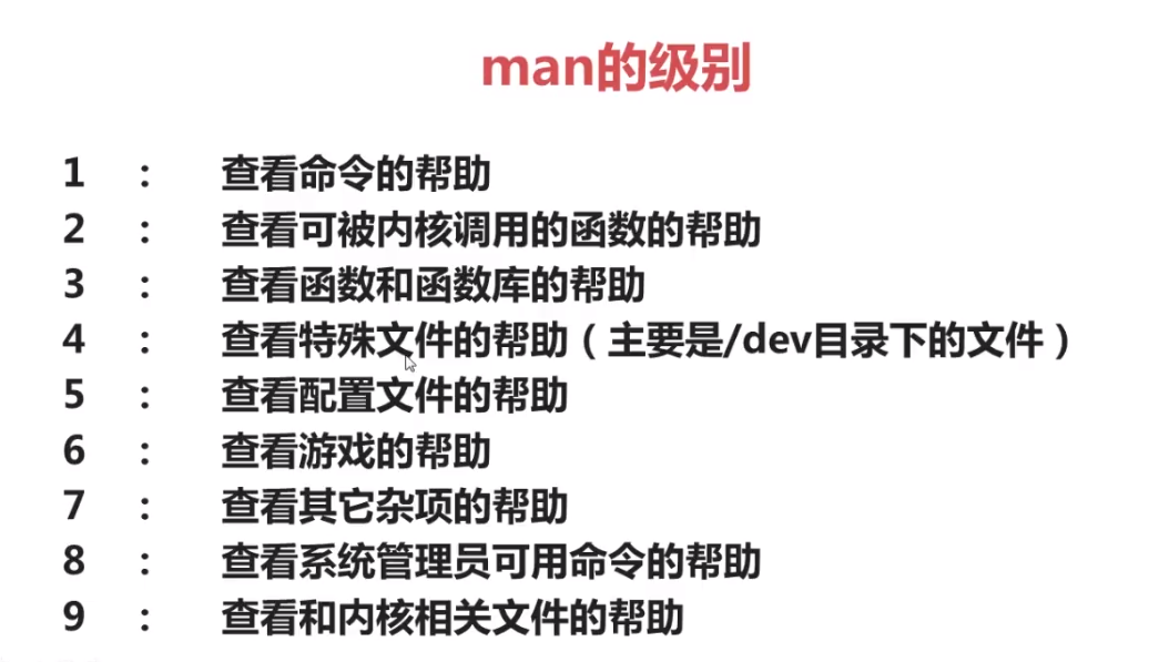 man命令级别